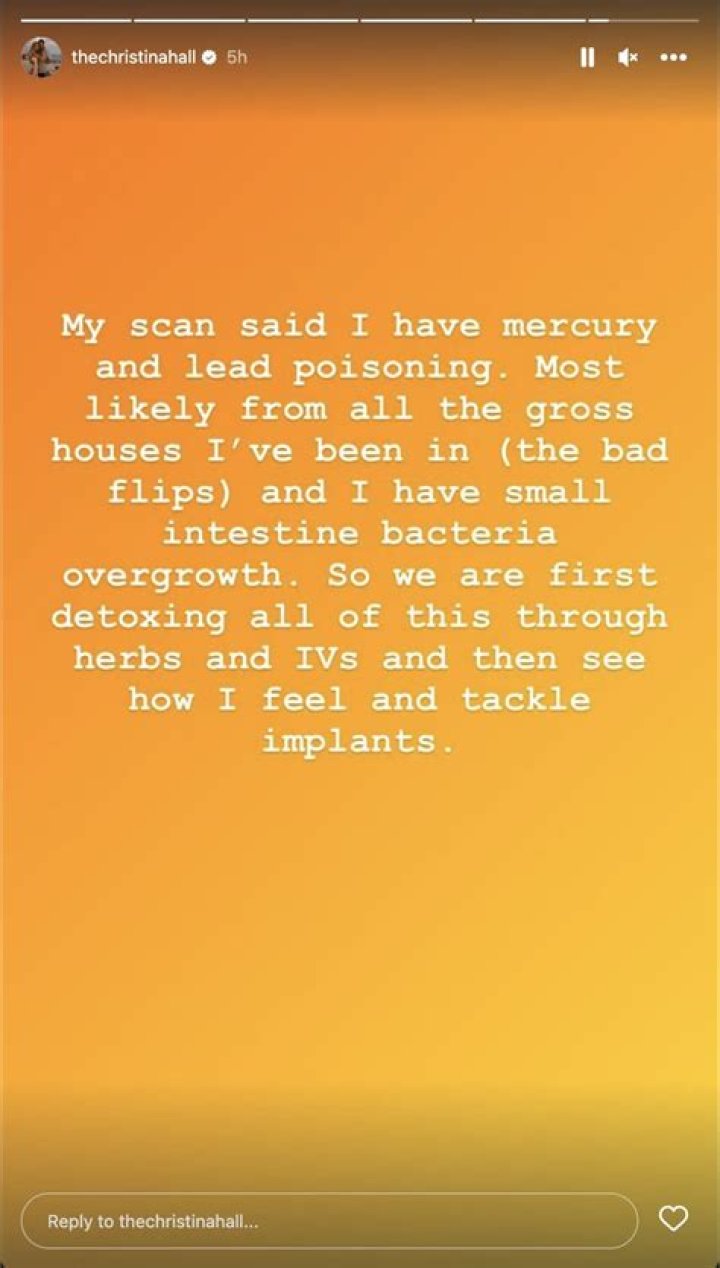 
Christina Hall Says She Has Mercury and Lead Poisoning ‘Likely from All the Gross Houses’ and ‘Bad Flips’ 