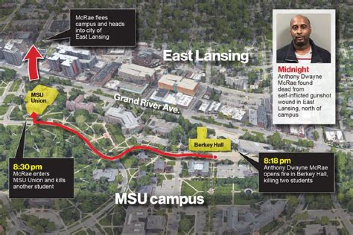 
WATCH: Video shows Michigan State University shooter Anthony McRae walking around campus after rampage 