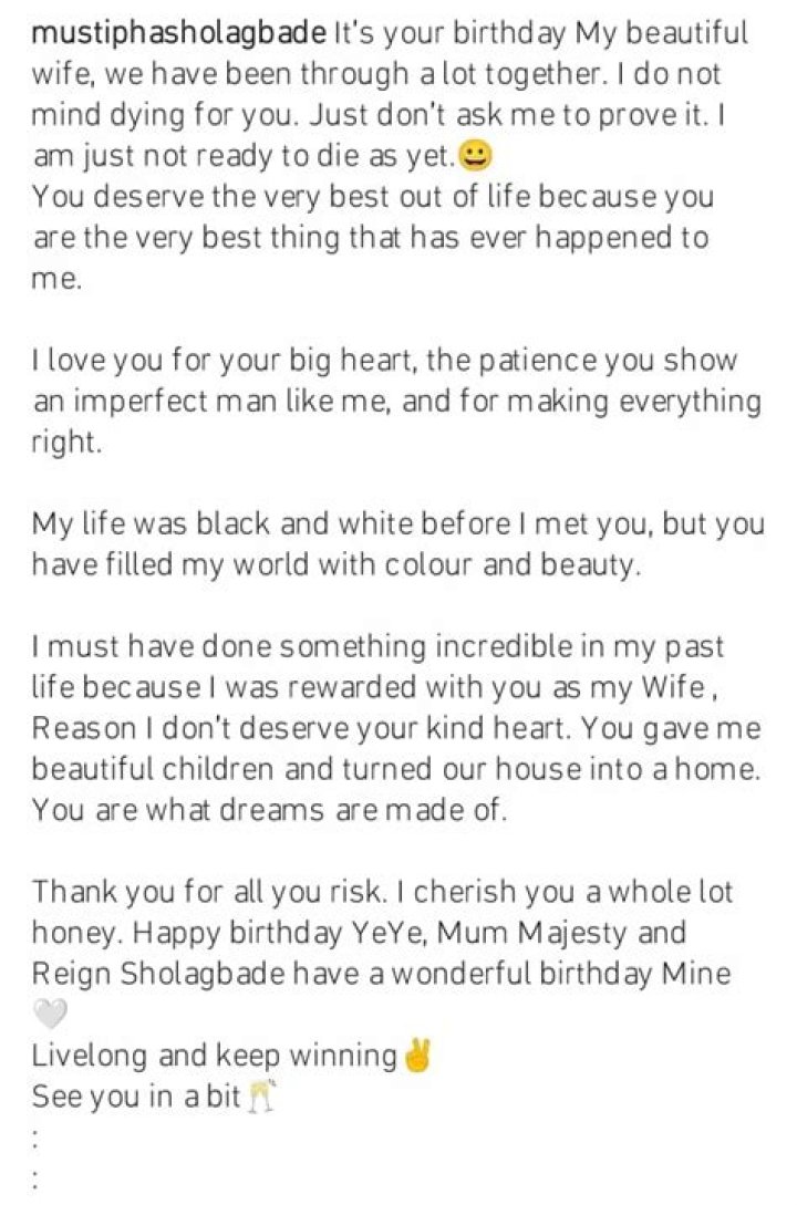 
“We Have Been Through A Lot Together” Mustapha Sholagbade Pledges His Life To Wife On Birthday 