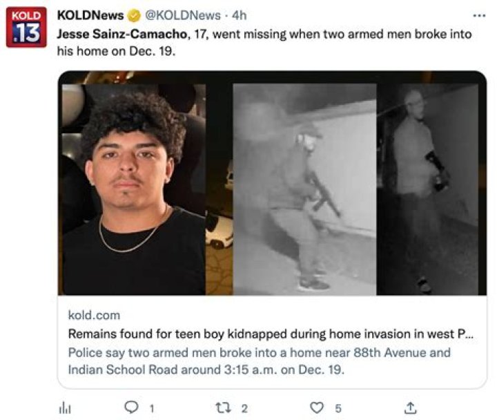 What happened to Jesse Sainz Camacho? Remains of kidnapped Phoenix teen found in Maricopa County