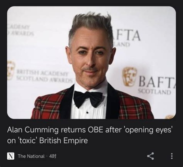 
Why did Alan Cumming return his OBE? Scottish star sparks worldwide debate over ‘toxicity of Empire’ remarks 